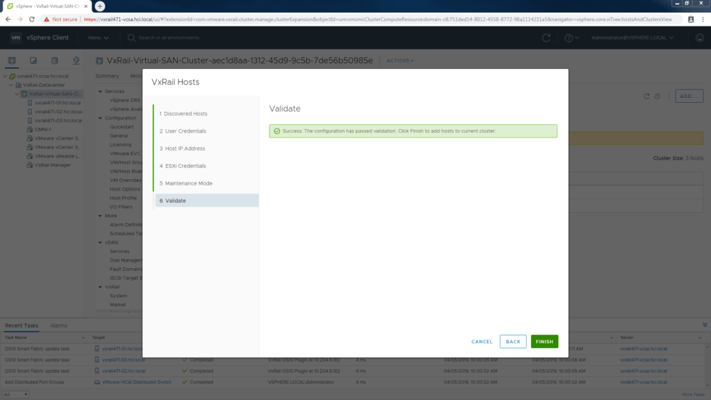 new hosts added automatically to VxRail SmartFabric cluster